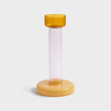 Bole candle holder M amber / yellow