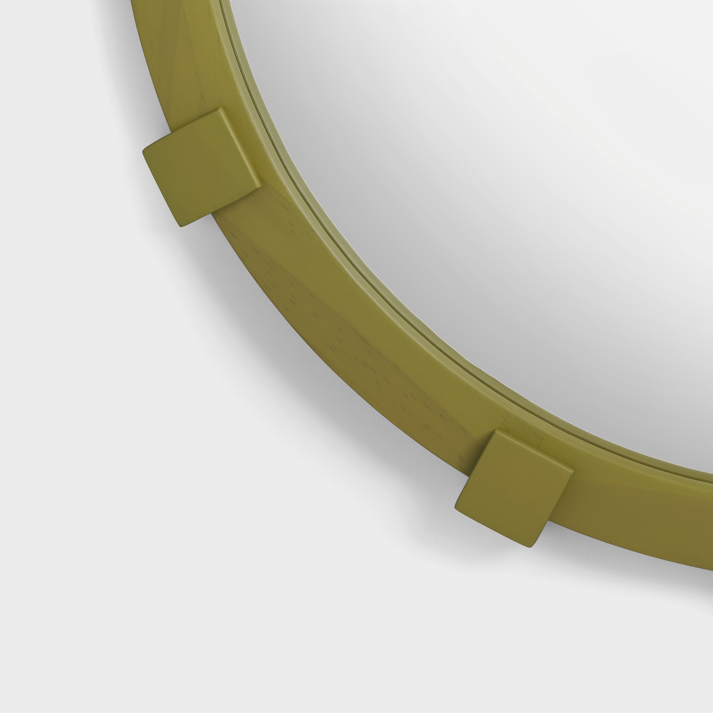 Mirror chunk oval green
