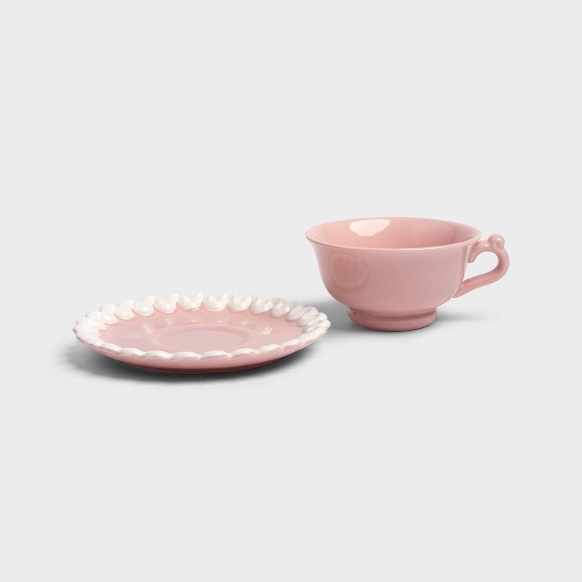 Cup & saucer whip yellow set of 2