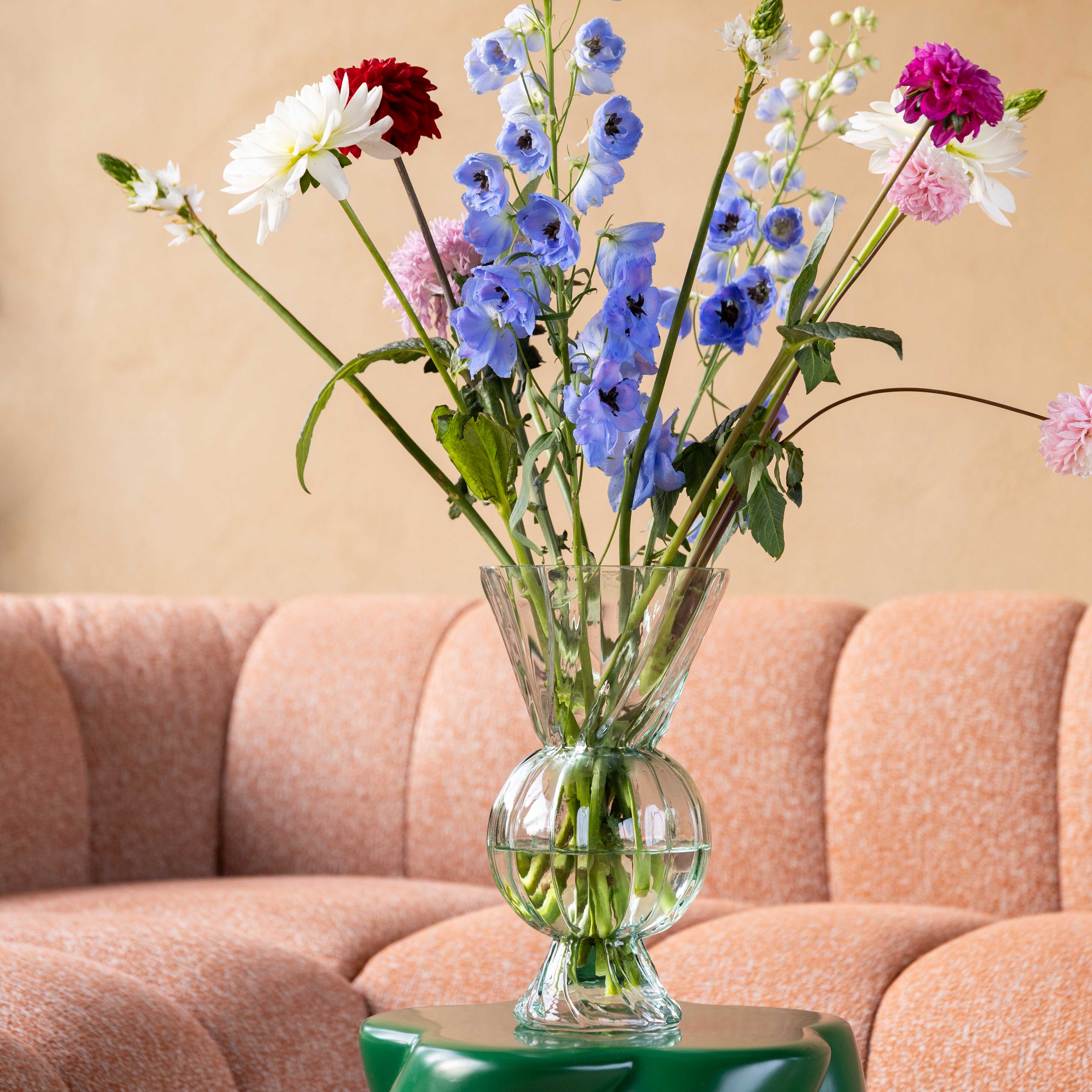 Vase rhombic glass green